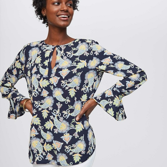 LOFT Tops - SALE❗Loft Floral Paisley Bell Cuff Blouse Large